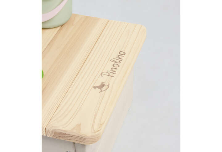 Pinolino Holz Sandkasten Hedda mit Abdeckungen